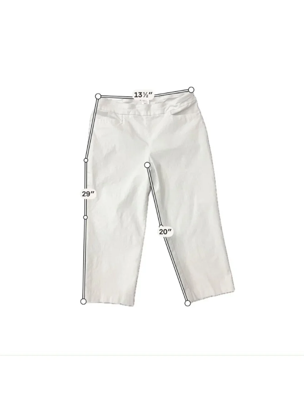 Time And Tru Large Arctic White Capri Pants Rayon Blend Stretch Minimalist